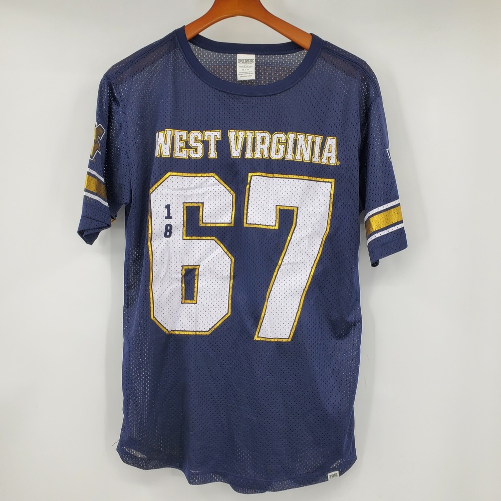 PINK Victoria's Secret 67 West Virginia Mountaineers Jersey M WVU Game Merch Y2K